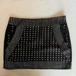 Studded Black Mini Skirt